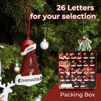 Personalized Initial Christmas Ornament – Custom Name & Year Resin Letter Decoration