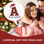 Personalized Initial Christmas Ornament – Custom Name & Year Resin Letter Decoration